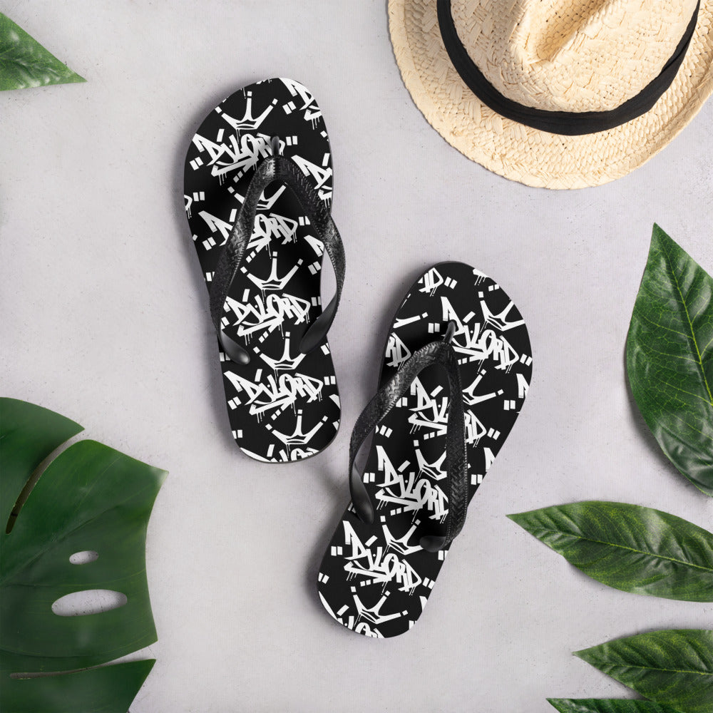 Dj Lord Black and White Flip-Flops