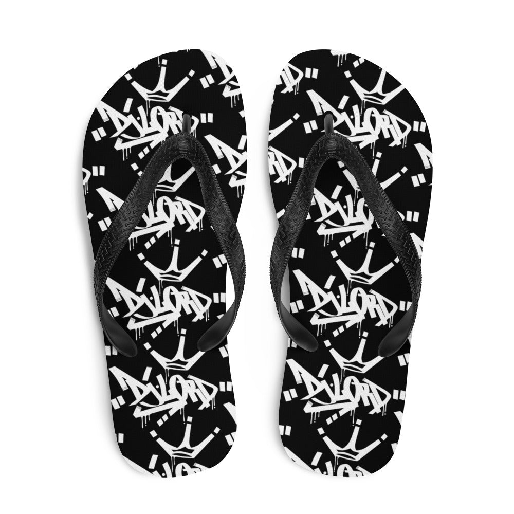 Dj Lord Black and White Flip-Flops